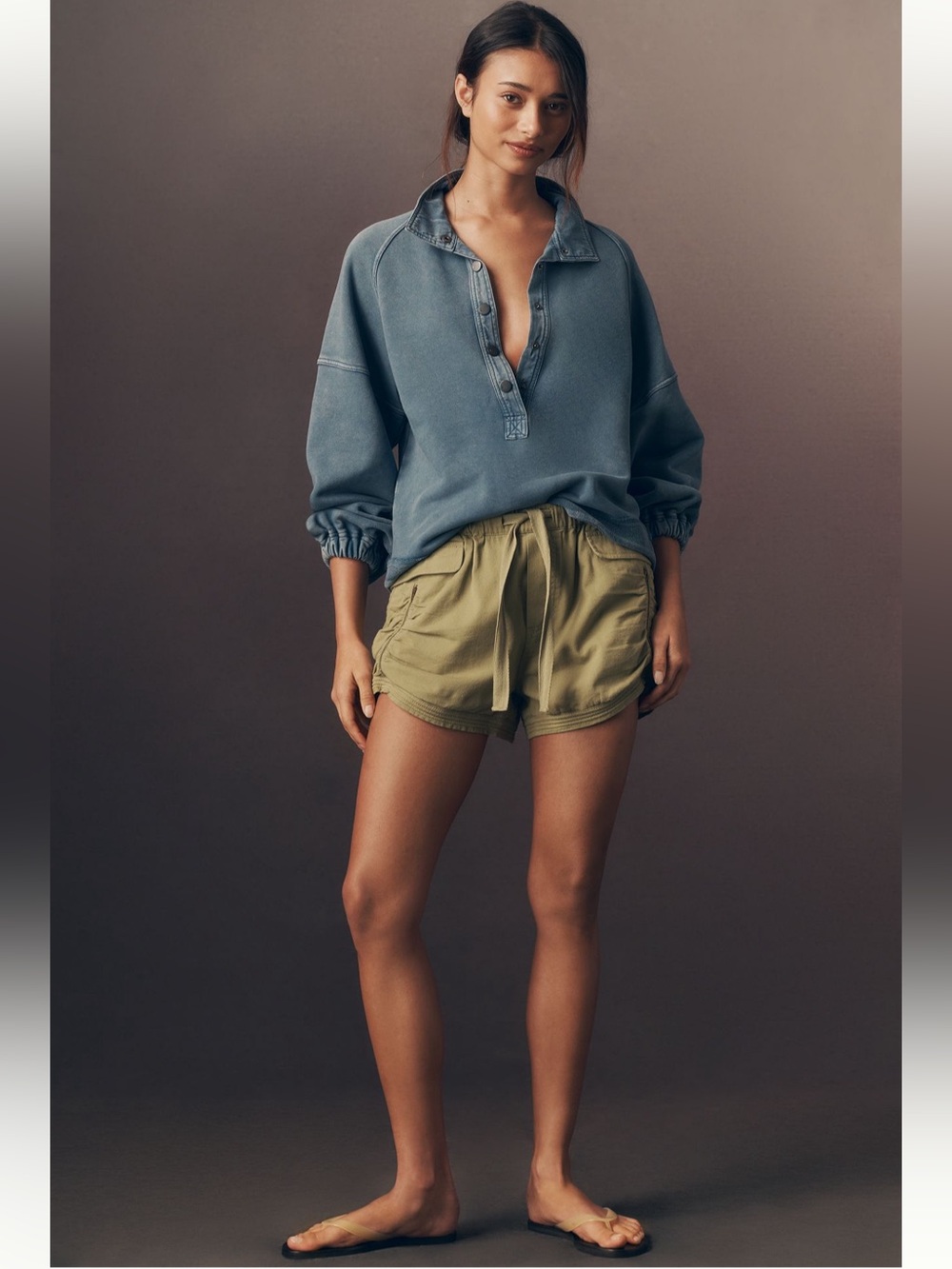 Anthropologie Pilcro Knit Project Canyon Henley Top - Sz L